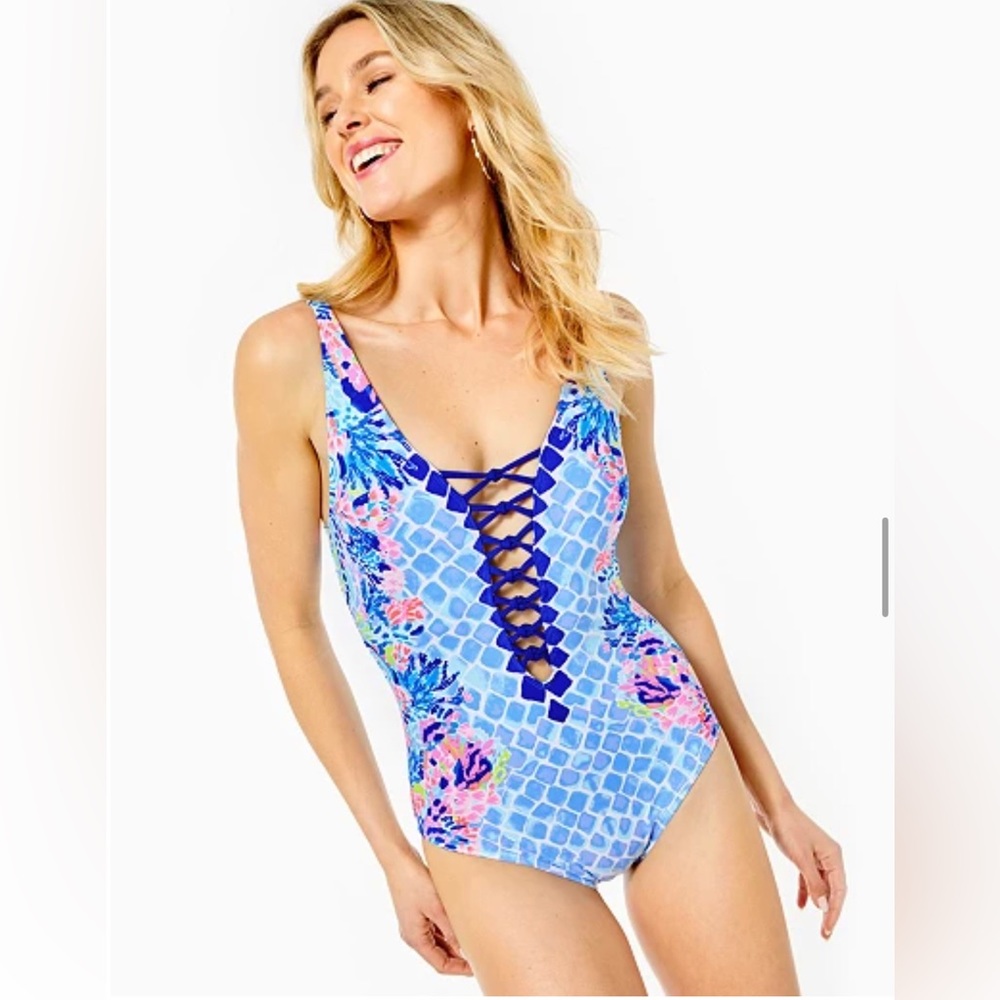 Lilly Pulitzer Isle Lattice One-Piece Swimsuit